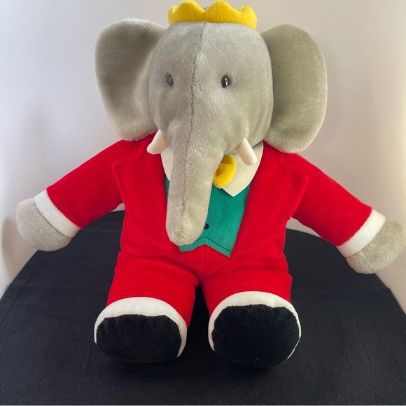 Gund Babar the Elephant Plush 1988 Macy’s 14” Red Suit Vintage Xmas - Picture 10 of 10